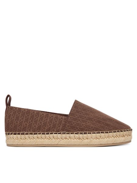 Calvin Klein Espadryle Oblique Espadrille Aop HW0HW02933 Brązowy. Brązowe espadryle Calvin Klein, bez wzorów, z materiału, bez obcasa, bez zapięcia. Za 213.99 zł.
