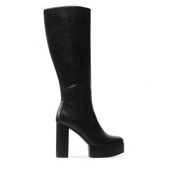 Kozaki Jenny Fairy. Czarne kozaki Jenny Fairy, bez obcasa, na słupku, bez zapięcia. Za 229.99 zł.