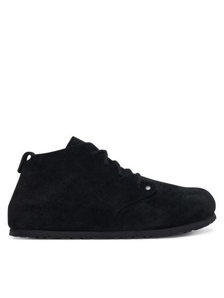 Birkenstock Trzewiki Dundee 1032823 Czarny. Czarne botki Birkenstock, bez wzorów, ze skóry, bez obcasa, na płaskiej podeszwie, bez zapięcia. Za 849.99 zł.