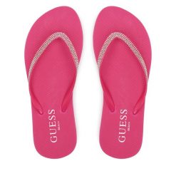 Japonki Guess. Czerwone klapki Guess, z aplikacjami, bez obcasa. Za 109.99 zł.