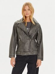 Brave Soul Kurtka z imitacji skóry LJK-JOSIANE Czarny Regular Fit. Czarne kurtki Brave Soul, bez wzorów, ze skóry, bez kaptura. Za 299.99 zł.