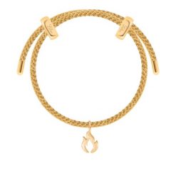 Bransoletka Liana w kolorze złotym ze złotą nitką z zawieszką Płomień miłości. Żółte bransoletki Lilou, pozłacane. Za 308.00 zł.