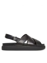 Clarks Sandały Aristella Sun 26181255 Czarny. Czarne sandały Clarks, bez wzorów, ze skóry, bez obcasa, na płaskiej podeszwie, bez zapięcia. Za 419.99 zł.