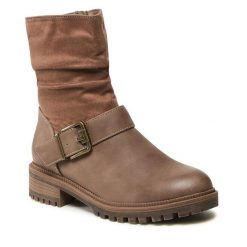 Botki Clara Barson. Brązowe botki Clara Barson, bez wzorów, bez obcasa, na płaskiej podeszwie, bez zapięcia. Za 69.99 zł.