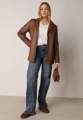 Niebieskie Szerokie Jeansy z Bawełną i Domieszką Wiskozy z Wysokim Stanem Crianise. Niebieskie spodnie materiałowe Born2be, na co dzień, l, bez wzorów, z bawełny, z podwyższonym stanem, plus size. Za 139.99 zł.