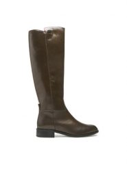 Solo Femme Kozaki 33944-04-M47/000-51-00 Zielony. Zielone kozaki Solo Femme, ze skóry, bez obcasa, na płaskiej podeszwie, bez zapięcia. Za 699.99 zł.