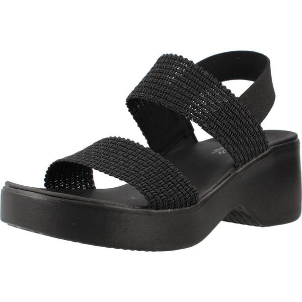 Sandały SKECHERS 119413S Czarny. Czarne sandały Skechers, bez wzorów, z materiału, bez obcasa, bez zapięcia. Za 173.99 zł.