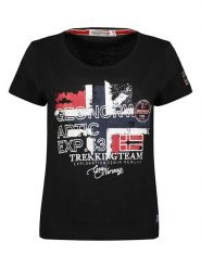 Geographical Norway Koszulka "Jarry" w kolorze czarnym rozmiar: XL. Czarne bluzki Geographical Norway, xl, bez wzorów, z bawełny, bez kołnierzyka, bez ramiączek. Za 39.49 zł.