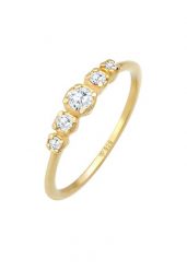 Elli Damski pierścionek zaręczynowy z cyrkonią w pozłacanym srebrze 925 Sterling Silver Pierścionki 1 ct. Szare pierścionki Elli, z cyrkonią, pozłacane. Za 211.64 zł.
