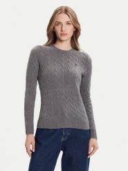 Polo Ralph Lauren Sweter 211971865501 Szary Slim Fit. Szare swetry Polo Ralph Lauren, xxs, bez wzorów, z wełny, bez ramiączek. Za 989.99 zł.