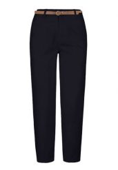 Bawełniane spodnie R-LANA. Niebieskie spodnie materiałowe Volcano, m, bez wzorów, z bawełny, z standardowym stanem. Za 149.99 zł.