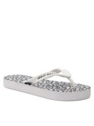 Armani Exchange Japonki XDQ010 XV700 K488 Biały. Białe klapki Armani Exchange, bez wzorów, z tworzywa sztucznego, bez obcasa. Za 139.99 zł.