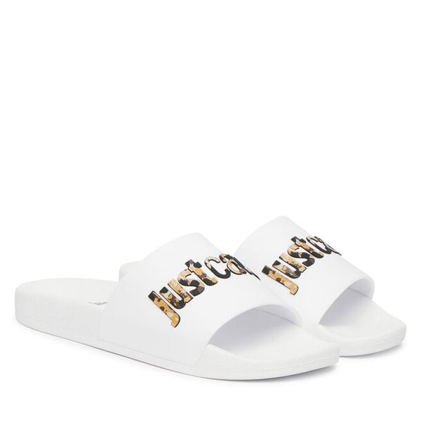 Klapki Just Cavalli. Białe klapki Just Cavalli, bez wzorów, bez obcasa. Za 182.99 zł.