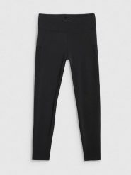 4F Legginsy sportowe w kolorze czarnym rozmiar: M. Czarne legginsy 4f, m, bez wzorów, z materiału, z podwyższonym stanem. Za 127.65 zł.