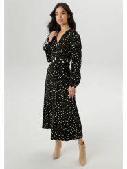 Aniston Sukienka w kolorze czarno-białym rozmiar: 36. Białe sukienki Aniston, bez wzorów, z wiskozy, bez kołnierzyka, bez ramiączek, maxi. Za 95.99 zł.