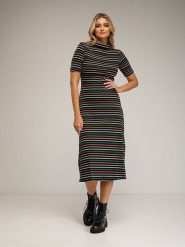 Tantra Sukienka w kolorze czarnym rozmiar: L. Czarne sukienki Tantra, l, bez wzorów, bez kołnierzyka, bez ramiączek, midi. Za 130.99 zł.