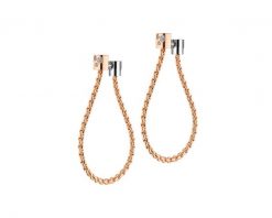 Kolczyki z różowego i białego złota z brylantami - 0,09 ct - próba 750. Białe kolczyki Fope, z brylantem, złote. Za 18,590.00 zł.