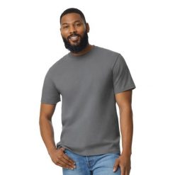 Koszulka Unisex Dla Dorosłych Softstyle Heather Midweight. Szare bluzki GILDAN, m, bez wzorów, sportowe, bez kołnierzyka, bez ramiączek. Za 33.99 zł.