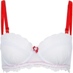 Biustonosz minimizer bonprix kremowy - szampan. Brązowe biustonosze bonprix, z aplikacjami, z koronki. Za 59.99 zł.