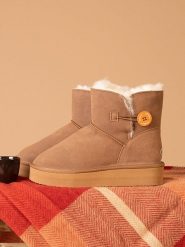 NICEBAY Skórzane botki zimowe "Fowl" w kolorze karmelowym rozmiar: 39. Brązowe botki NICEBAY, na zimę, bez wzorów, z materiału, bez obcasa, na platformie, bez zapięcia. Za 192.79 zł.