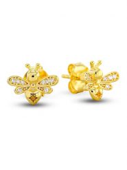 CHARM'S Pozłacane kolczyki-wkrętki z cyrkoniami rozmiar: onesize. Żółte kolczyki CHARM'S, z cyrkonią, pozłacane. Za 73.99 zł.