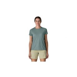 Koszulka trekkingowa damska Capilene Cool Trail Shirt Women. Niebieskie bluzki Patagonia, bez wzorów, z lyocellu, casualowe, bez kołnierzyka, bez ramiączek. Za 199.99 zł.