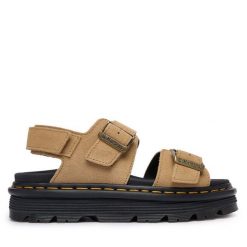 Sandały Dr. Martens. Brązowe sandały Dr. Martens, bez wzorów, bez obcasa, na płaskiej podeszwie, bez zapięcia. Za 543.99 zł.