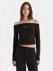 HUGO Bluzka Dolder 50546931 Czarny Slim Fit. Czarne bluzki Hugo, xl, bez wzorów, z bawełny, bez kołnierzyka, bez ramiączek. Za 269.99 zł.