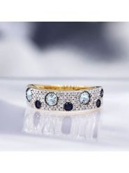 CARATELLI Złoty pierścionek "Majunga" z diamentami rozmiar: 48. Niebieskie pierścionki CARATELLI, z diamentem, złote. Za 1,557.99 zł.