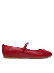 Guess Baleriny FLTKLD LEA02 Czerwony. Czerwone baleriny Guess, z aplikacjami, ze skóry, bez obcasa. Za 585.00 zł.