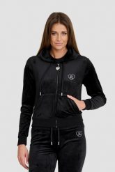 JUICY COUTURE Czarna damska bluza z cyrkoniami Rodeo Robertson, Rozmiar M. Czarne bluzy sportowe Juicy Couture, m, bez wzorów, bez kaptura. W wyprzedaży za 239.99 zł.