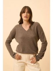Just Cashmere Kaszmirowy sweter "Capucine" w kolorze brązowym rozmiar: XXL. Brązowe swetry Just Cashmere, xxl, bez wzorów, z kaszmiru, bez ramiączek. Za 290.57 zł.