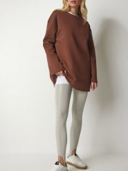 Happiness Istanbul Bluza w kolorze brązowym rozmiar: 40. Brązowe bluzy Happiness Istanbul, bez wzorów, bez kaptura. Za 70.41 zł.