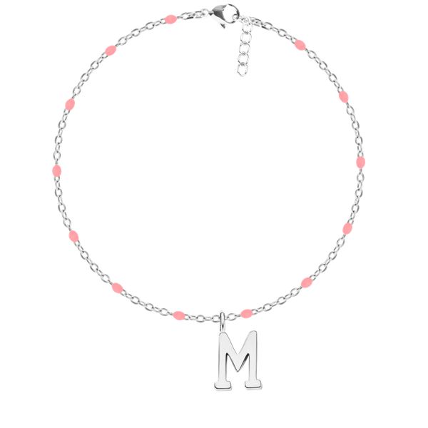 Bransoletka z literką z różową emalią posrebrzana. Czerwone bransoletki Lilou, posrebrzane. Za 198.00 zł.