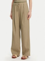 Marella Spodnie materiałowe Fred 2513131085 Zielony Wide Leg. Zielone spodnie materiałowe Marella, bez wzorów, ze lnu. Za 789.99 zł.