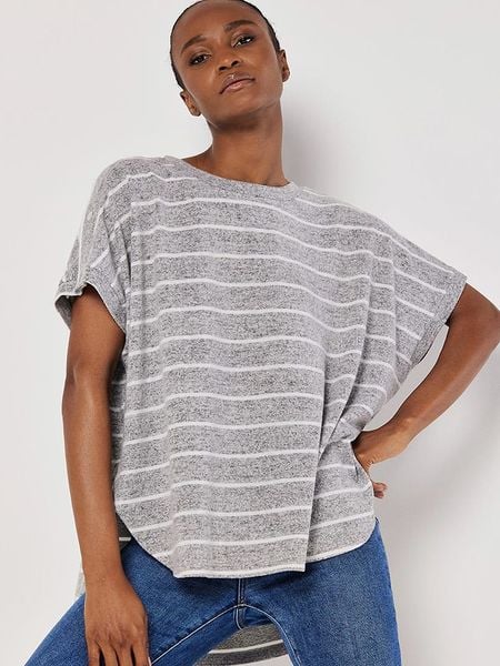 Apricot Koszulka w kolorze szaro-białym rozmiar: M. Szare bluzki Apricot, m, bez wzorów, bez kołnierzyka, bez ramiączek. Za 61.17 zł.