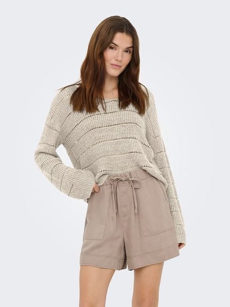 ONLY Sweter w kolorze beżowym rozmiar: L. Brązowe swetry Only, l, bez wzorów, bez ramiączek. Za 71.23 zł.