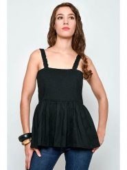 Tarifa Top w kolorze czarnym rozmiar: XL. Czarne topy Tarifa, xl, bez wzorów, z wiskozy, bez kołnierzyka, bez ramiączek. Za 43.88 zł.