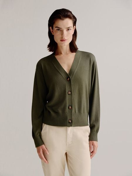 Josephine & Co Kardigan "August" w kolorze khaki rozmiar: XXL. Brązowe kardigany Josephine & Co, xxl, bez wzorów, z wełny. Za 149.95 zł.
