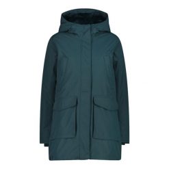 Parka damska z kapturem CMP. Zielone parki CMP, z kapturem. W wyprzedaży za 623.50 zł.