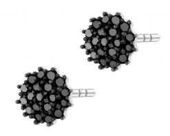 Kolczyki z białego złota z czarnymi diamentami - 0,10 ct - próba 585. Białe kolczyki Apart, z diamentem, złote. Za 1,429.00 zł.
