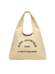 KARL LAGERFELD Torebka B1W50015 Beżowy. Brązowe shopper KARL LAGERFELD, bez wzorów, z materiału, bez dodatków. Za 389.99 zł.