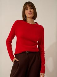 Just Cashmere Kaszmirowy sweter "Jane" w kolorze czerwonym rozmiar: XXL. Czerwone swetry Just Cashmere, xxl, bez wzorów, z kaszmiru, bez ramiączek. Za 279.31 zł.
