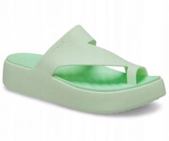 Klapki Dla Dorosłych Crocs Getaway Platform Toe Loop. Czarne klapki Crocs, bez wzorów, z materiału, bez obcasa. Za 199.99 zł.