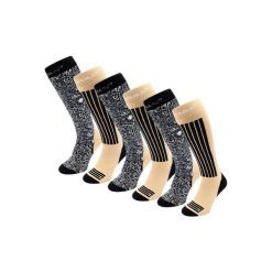 Skarpety narciarskie - Unisex - 6 par - Czarne wielokolorowe. Czarne skarpety POEDERBAAS, bez wzorów, z wełny. W wyprzedaży za 329.62 zł.