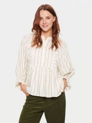 Saint Tropez Koszula 30512803 Biały Loose Fit. Białe koszule Saint Tropez, m, bez wzorów, z wiskozy, bez kołnierzyka, bez ramiączek. Za 159.99 zł.