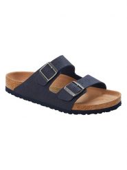 Birkenstock Klapki "Arizona" w kolorze granatowym rozmiar: 45. Niebieskie klapki Birkenstock, bez wzorów, z otwartym noskiem, bez obcasa. Za 357.95 zł.