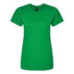 Damska Koszulka Softstyle O Średniej Grubości. Zielone bluzki GILDAN, l, bez wzorów, sportowe, bez kołnierzyka, bez ramiączek. Za 33.99 zł.