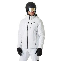 Kurtka narciarska Helly Hansen Alpha 4.0. Białe kurtki narciarskie Helly Hansen, l, bez wzorów, z dzianiny, bez kaptura, narciarskie, primaloft. Za 1,369.00 zł.