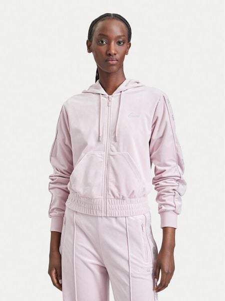 Guess Bluza V6BQ07 K6301 Różowy jasny Regular Fit. Czerwone bluzy Guess, l, z aplikacjami, z syntetyku, bez kaptura. Za 434.99 zł.